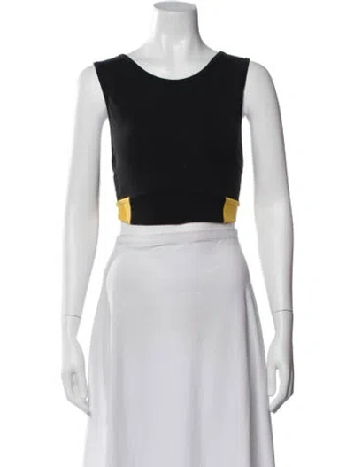 Pre-owned Live The Process Crew Neck Sleeveless Crop Top In Black