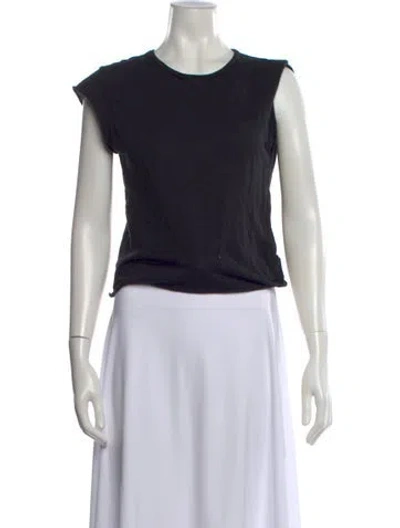 Pre-owned Live The Process Crew Neck Sleeveless Crop Top In Black