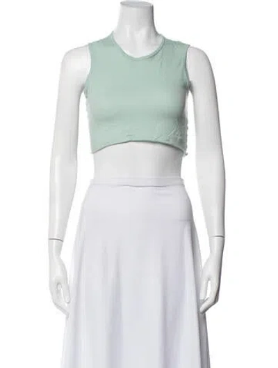Pre-owned Live The Process Crew Neck Sleeveless Crop Top In Green