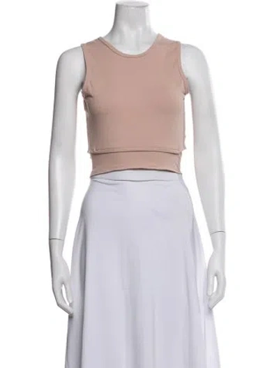 Pre-owned Live The Process Crew Neck Sleeveless Crop Top In Pink