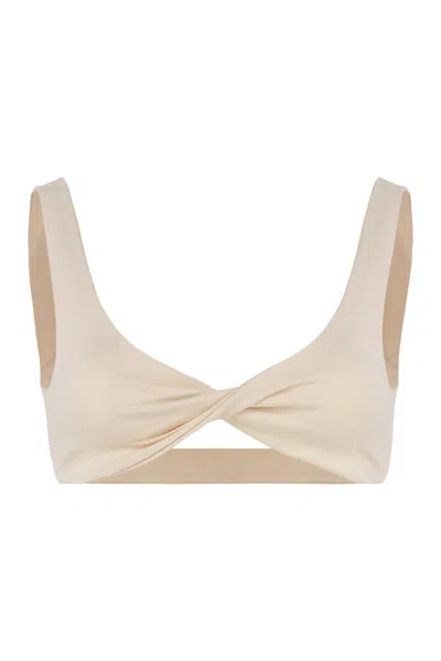 Live The Process Crossover Sleeveless Mini Top In Neutral