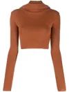 Live The Process Dormer Balaclava Cropped Top In Brown