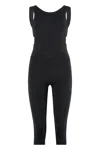 Live The Process Fitted Long Jumpsuit Open Back In Black
