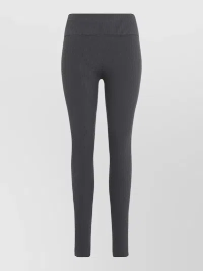 Live The Process High Waist Ribbed Stretch Leggings In Gray
