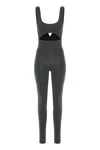 Live The Process Technical Fabric Jumpsuit Cut Out Design In Gray