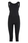 Live The Process Fitted Long Jumpsuit Open Back In Black