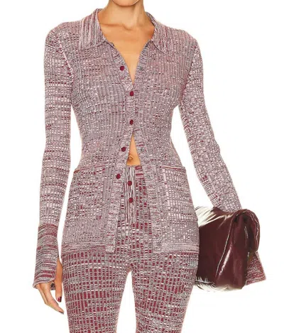 Live The Process Marl Cardigan In Seashell & Chili Flake In Pink