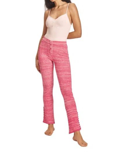 Live The Process Marl Flare Pant In Dragon Fruit In Pink