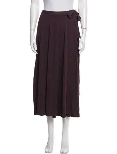 Pre-owned Live The Process Midi Length Skirt In Burgundy/purple