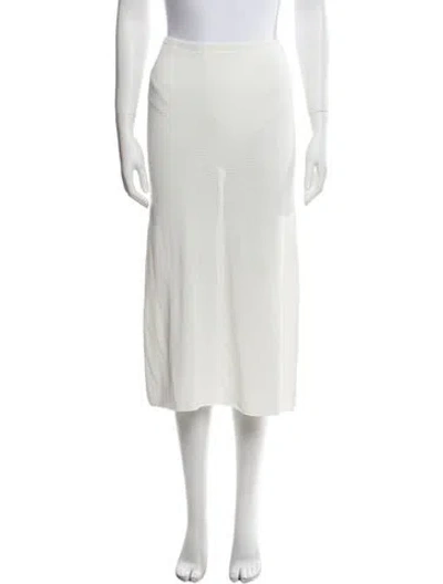 Pre-owned Live The Process Midi Length Skirt In White