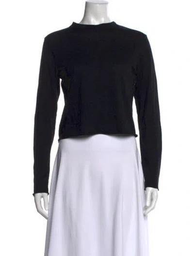 Pre-owned Live The Process Mock Neck Long Sleeve Top In Black
