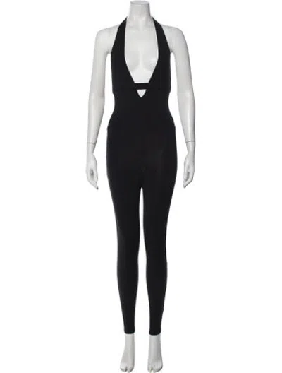 Pre-owned Live The Process Nylon Halterneck Jumpsuit In Black
