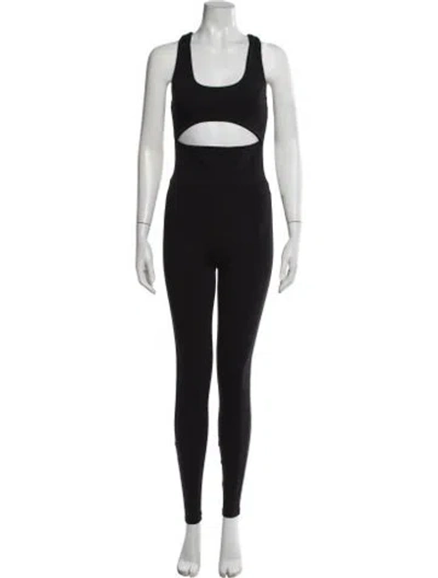 Pre-owned Live The Process Nylon Scoop Neck Jumpsuit In Black