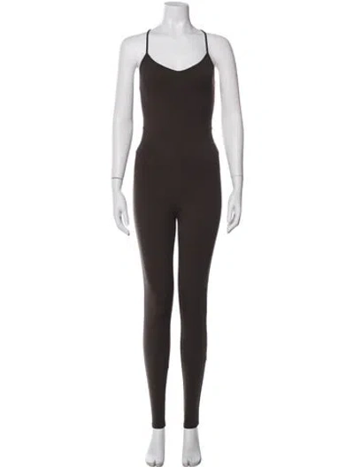 Pre-owned Live The Process Nylon Scoop Neck Jumpsuit In Grey