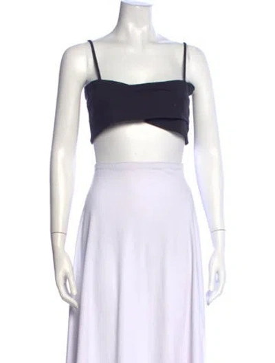 Pre-owned Live The Process Nylon Square Neckline Crop Top In White