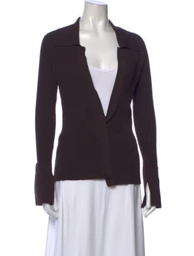 Pre-owned Live The Process Open Front Sweater In Brown