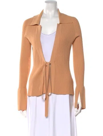 Pre-owned Live The Process Open Front Sweater W/ Tags In Orange