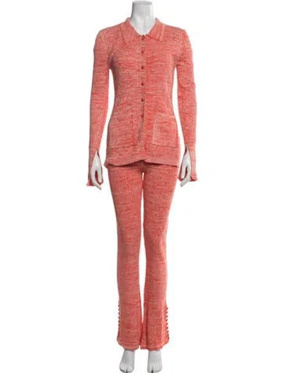 Pre-owned Live The Process Patterned Pantsuit In Orange