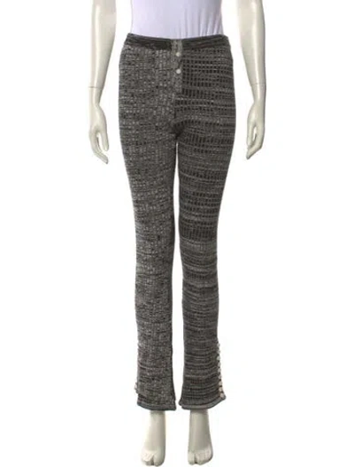 Pre-owned Live The Process Patterned Straight Leg Pants In Black