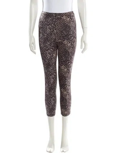 Pre-owned Live The Process Polka Dot Print Skinny Leg Pants In Neutral