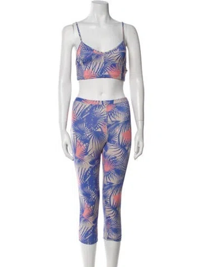 Pre-owned Live The Process Printed Pant Set In Multi
