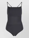 Live The Process Ribbed Beach Body Suit Cross Back Straps In Black