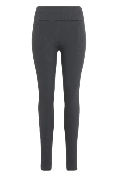 Live The Process Ribbed Elastic Leggings In Gray