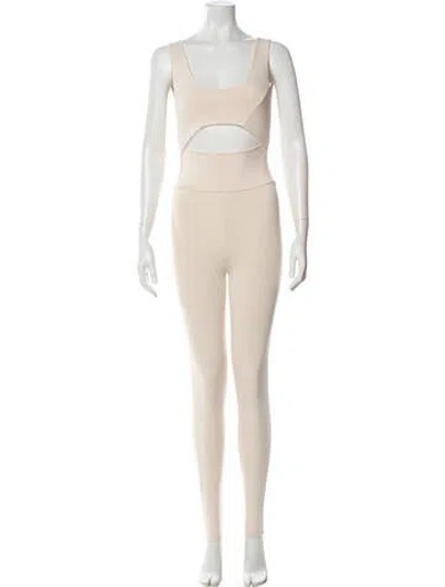 Pre-owned Live The Process Scoop Neck Jumpsuit In Neutral