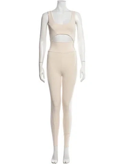 Pre-owned Live The Process Scoop Neck Jumpsuit In Neutral