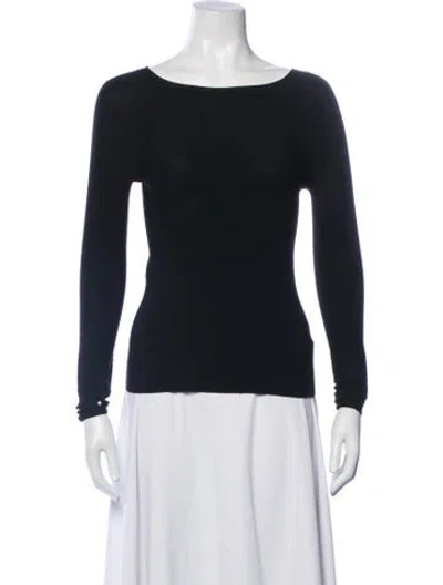 Pre-owned Live The Process Scoop Neck Long Sleeve Top In Black