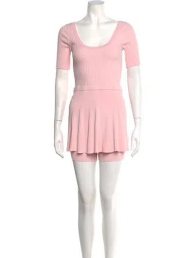 Pre-owned Live The Process Scoop Neck Romper In Pink
