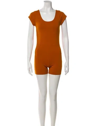 Pre-owned Live The Process Scoop Neck Romper In White