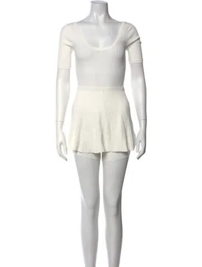 Pre-owned Live The Process Scoop Neck Romper In White