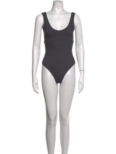 Pre-owned Live The Process Scoop Neck Sleeveless Bodysuit In Grey