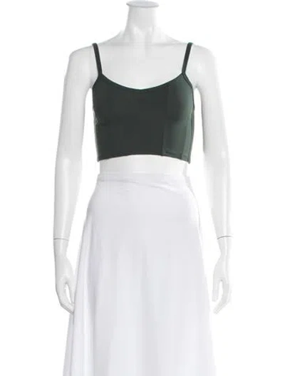 Pre-owned Live The Process Scoop Neck Sleeveless Crop Top In Black