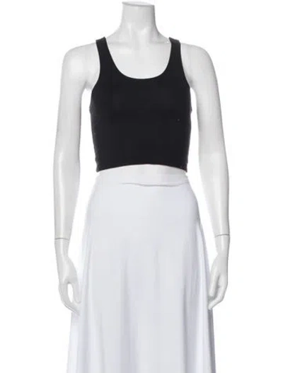Pre-owned Live The Process Scoop Neck Sleeveless Crop Top In Black