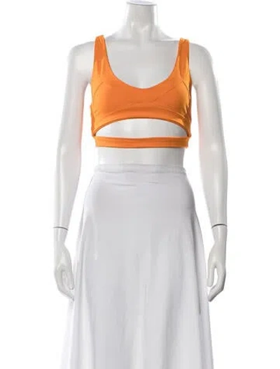 Pre-owned Live The Process Scoop Neck Sleeveless Sports Bra In Orange