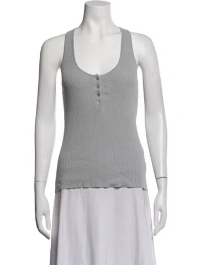 Pre-owned Live The Process Scoop Neck Sleeveless Top In Grey