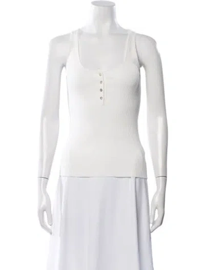 Pre-owned Live The Process Scoop Neck Sleeveless Top In White