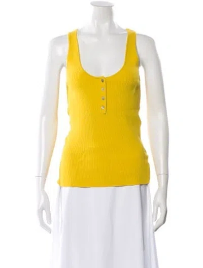 Pre-owned Live The Process Scoop Neck Sleeveless Top In Yellow
