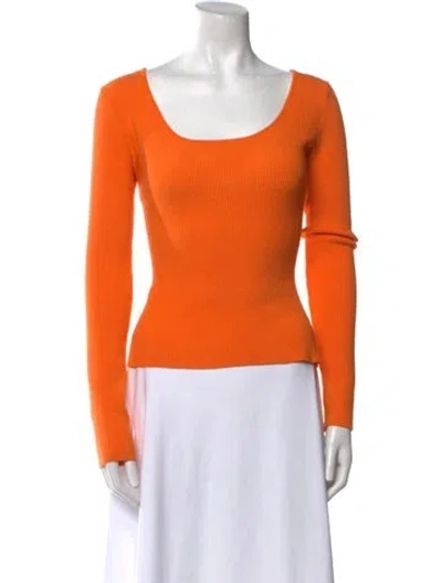 Pre-owned Live The Process Scoop Neck Sweater In Orange