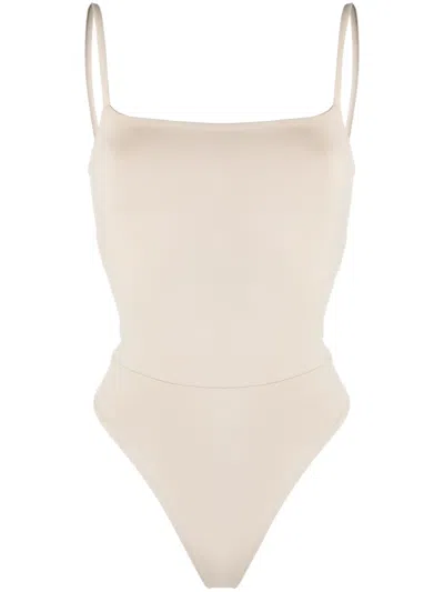 Live The Process Senti Open-back Leotard In Neutrals
