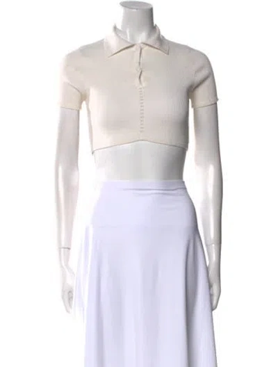 Pre-owned Live The Process Short Sleeve Crop Top In Neutral