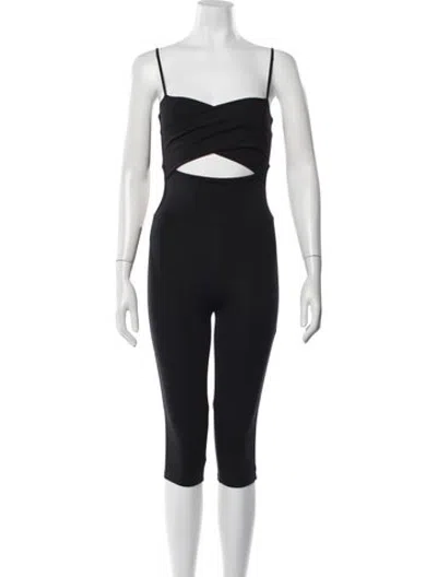 Pre-owned Live The Process Square Neckline Jumpsuit In Black