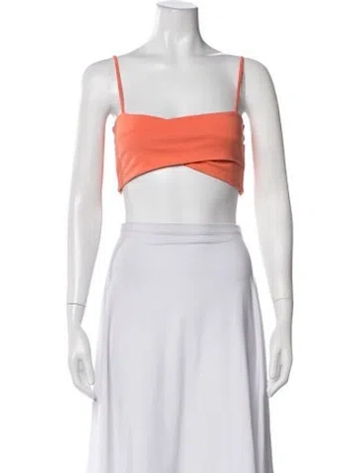 Pre-owned Live The Process Square Neckline Sleeveless Crop Top In Pink