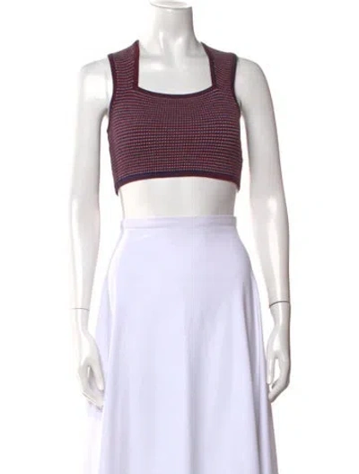 Pre-owned Live The Process Square Neckline Sleeveless Crop Top In Red