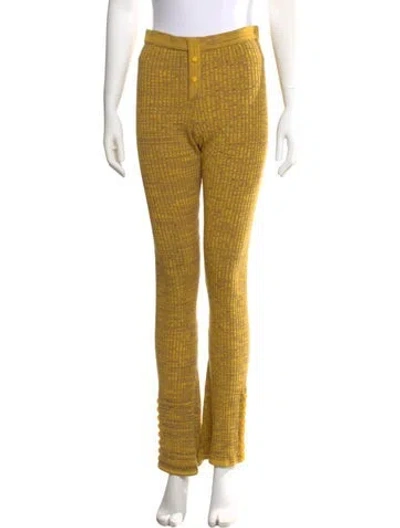 Pre-owned Live The Process Straight Leg Pants In Yellow