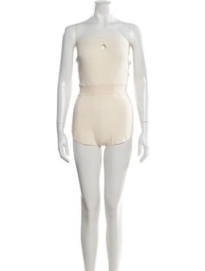 Pre-owned Live The Process Strapless Romper In Neutrals