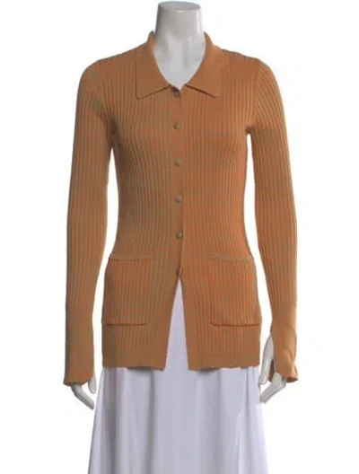 Pre-owned Live The Process Striped Long Sleeve Button-up Top In Neutral