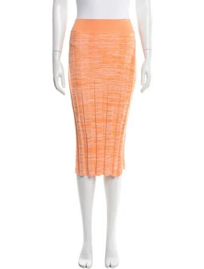 Pre-owned Live The Process Striped Midi Length Skirt In Orange
